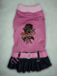 Šaty Ed Hardy Rose Pink - oblečenie a móda pre psov