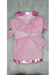 Ružový župan pre fenku veľ. L/XL